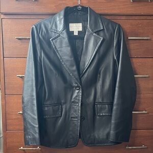 Worthington Black Leather Blazer